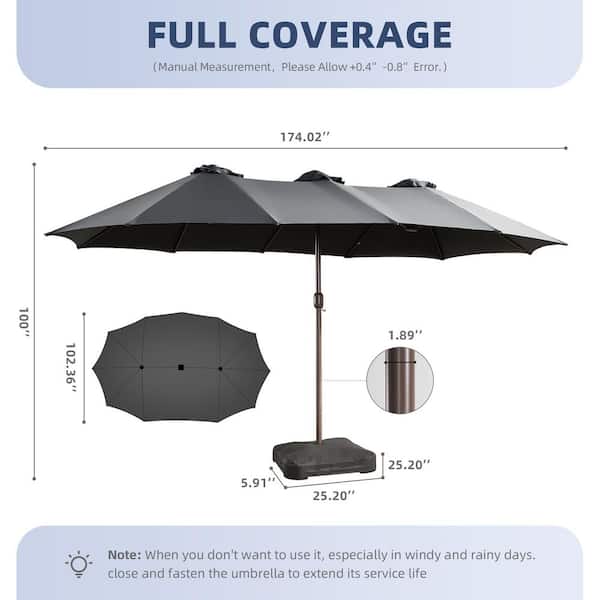 extra large rectangle patio umbrella replacement Canopy for Big Lots Real Living Triple 15ft Beige Whisper perfect for patios Ainfox 13ft Large Patio Umbrella,