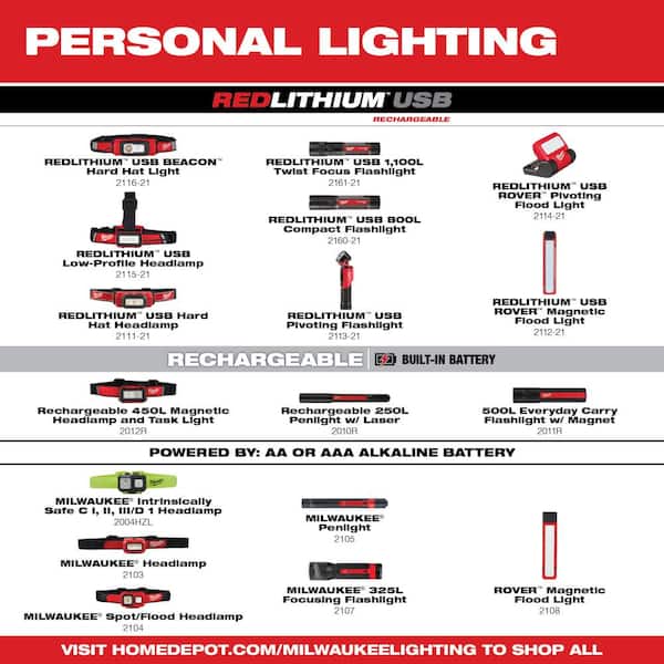 550 Lumens LED Rechargeable Pivoting Flood Light W/ Extra REDLITHIUM USB Battery 550 Lumens LED Rechargeable Pivoting Flood Light W/ Extra REDLITHIUM USB Battery