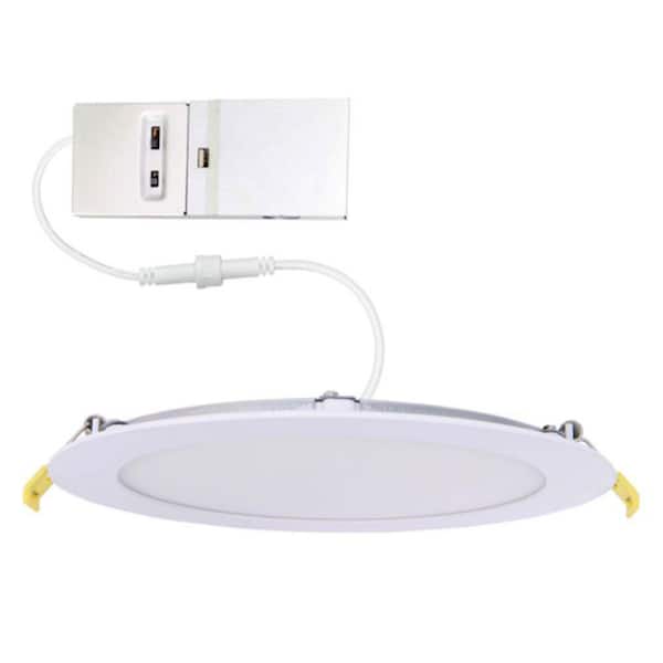 6 in. Adjustable CCT Aluminium Housing Non-IC Rated Dimmable Indoor Outdoor Integrated LED Recessed Light Trim (12-Pack)