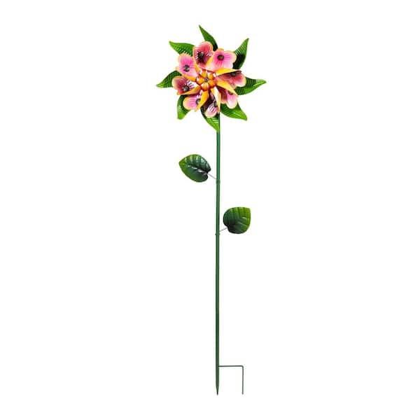 Evergreen 60 in. Bright Blossom Metal Wind Spinner WSGJZSMET326