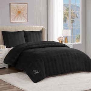JUICY COUTURE Glam Night 4-Piece Black Striped Microfiber