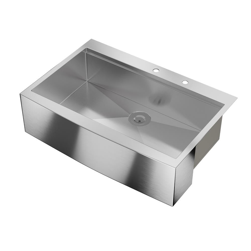 33" Stainless Steel Farmhouse Single Bowl Workstation Sink