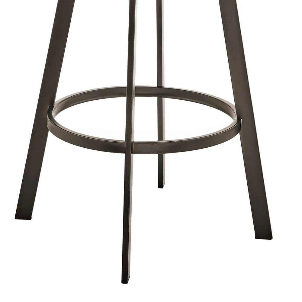 Java Brown Chocolate Swivel Bar Stool with Metal Accents