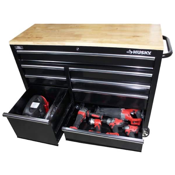 Husky Heavy-Duty 46 in. 8-Drawer Mobile Workbench with 1 in. Solid