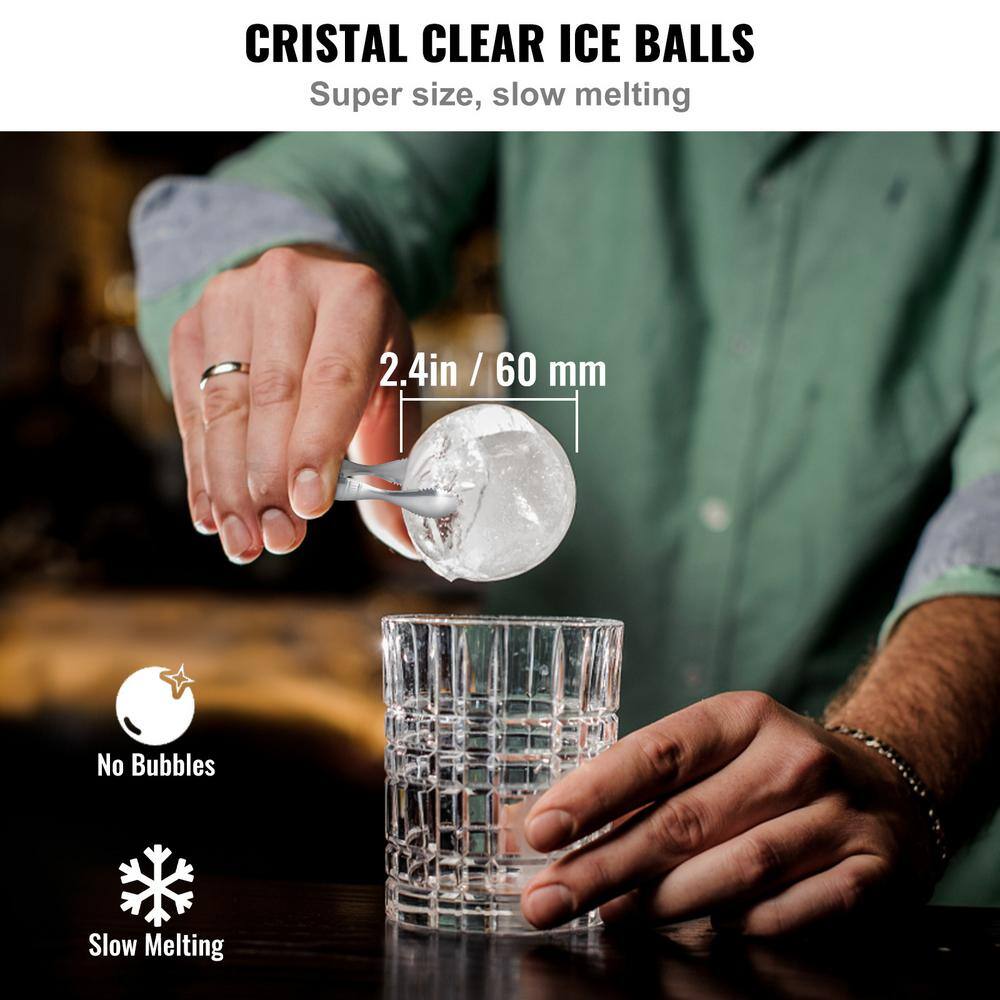 Black Silicone 4-Cavity Clear Ice Ball Maker with Storage Bag