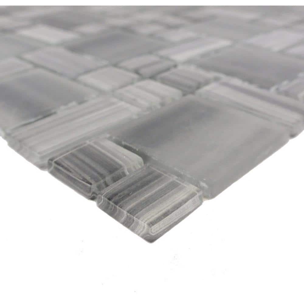 Handicraft II 12x12 Gray Stained Glass Mosaic Wall Tile