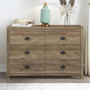 Cinzia Oak 46.6 in. 6-Drawer Dresser