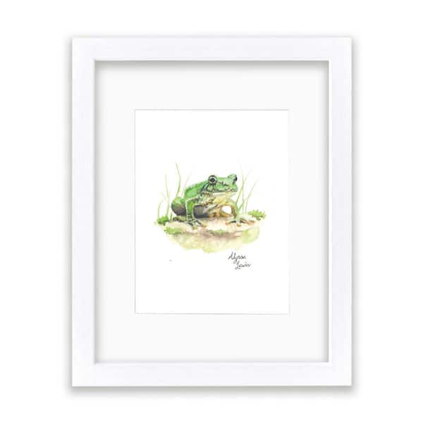 Unbranded Woodland Tinies "Frog" by Alyssa Lewis Individual White Framed with Mat Animal Art Print 24 in. x 18 in.