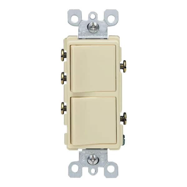 Leviton Decora 15 Amp 3-Way AC Combination Switch, Ivory 5641-IS