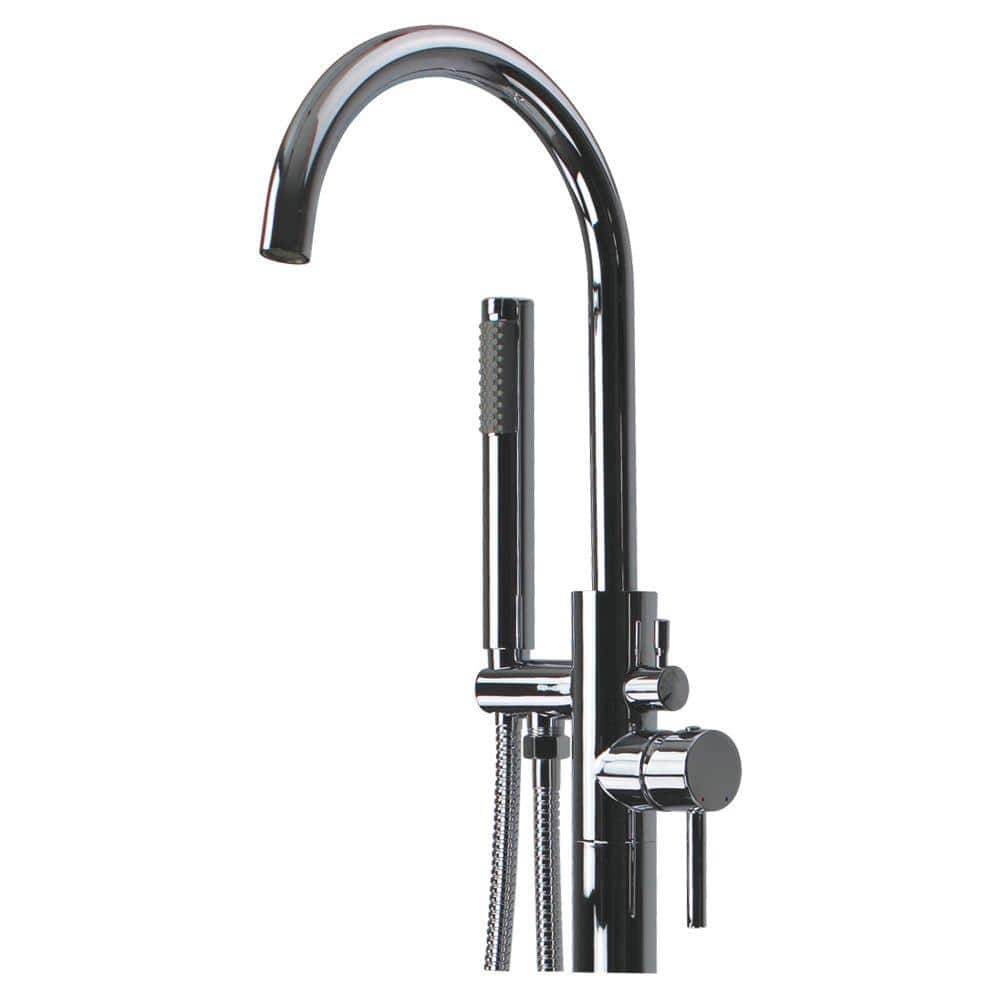 Peyton Chrome Floor Tub Filler with Hand Shower