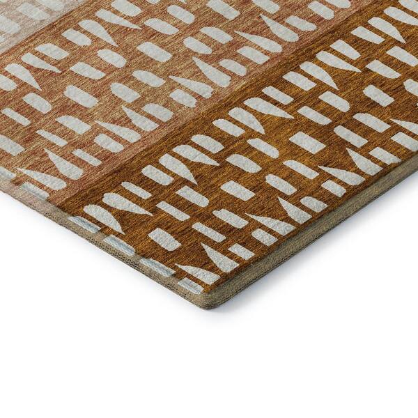 Mayfield Premium Machine Washable Abstract AMF964 Paprika 1 ft. 8 in. x 2 ft. 6 in. Area Rug