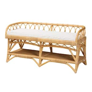 Leryn Natural Rattan 48 in. Accent Bench