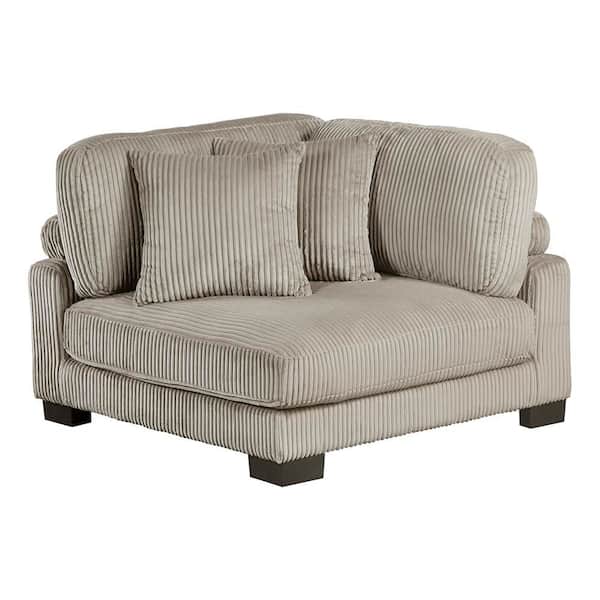 Turbo Taupe Corduroy Fabric Arm Chair