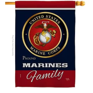 28 in. x 40 in. Marines Proudly Family House Flag Double-Sided Armed Forces Decorative Vertical Flags