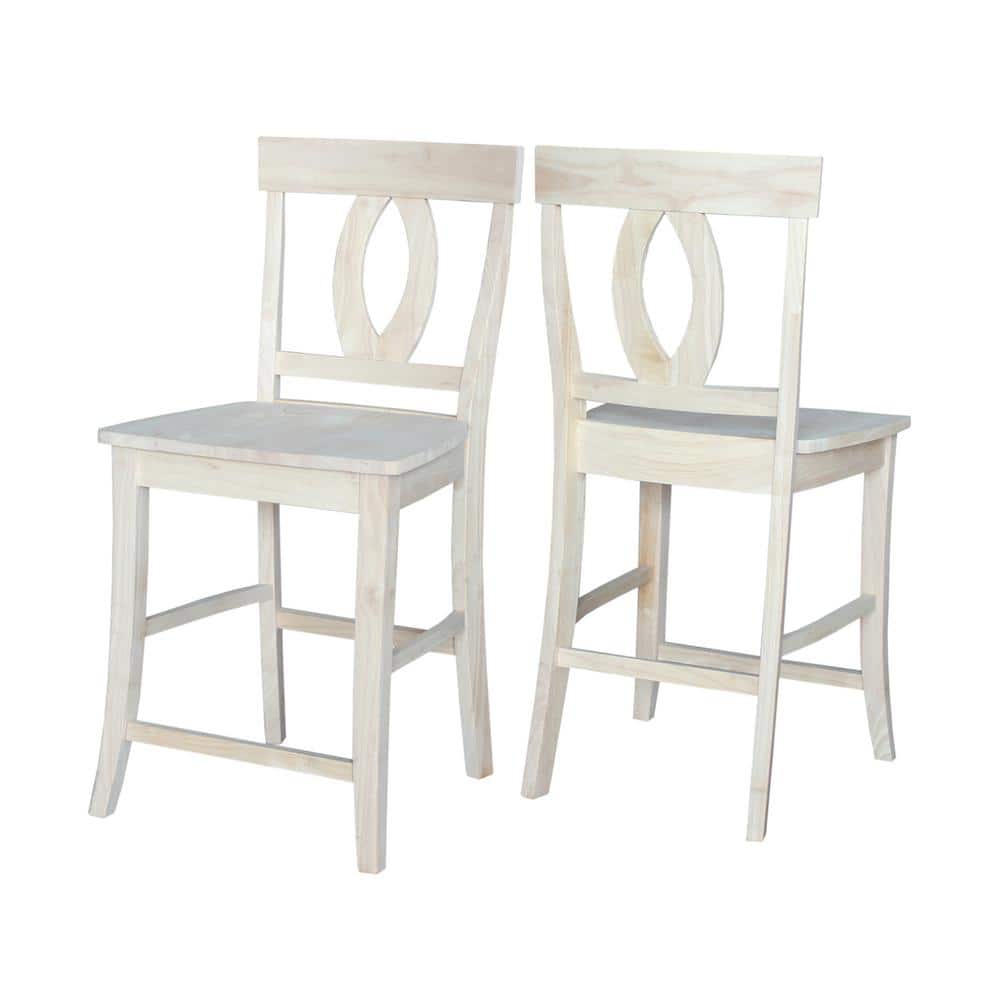 Verona Unfinished Parawood Counter Stool with Cut Out Back