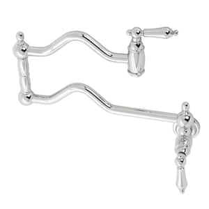 Heritage Wall Mount Pot Filler Faucets in Polished Chrome