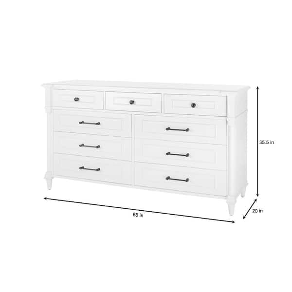 Home Decorators Collection Bellmore, White Dresser With Storage Baskets