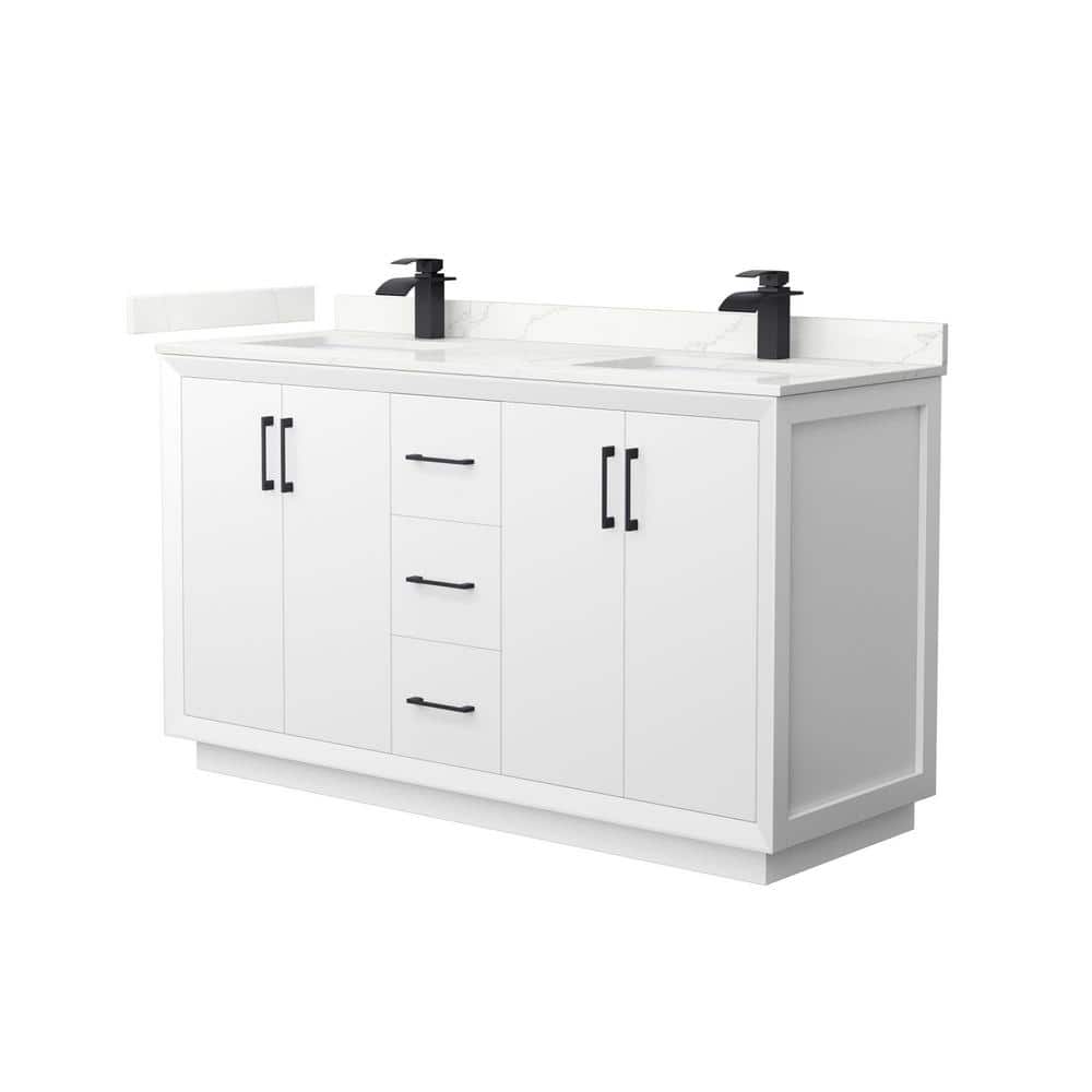 Strada 60 in. W x 22 in. D x 35 in. H Double Bath Vanity in White with Giotto Quartz Top price history on PriceWatchPro