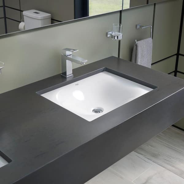 Eurocube 21 in. x 16.2 in. Undermount Bathroom Sink in Alpine White Fireclay