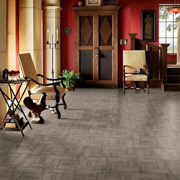 Armstrong Grey Taupe Wood 12 in. x 12 in. Residential Peel and Stick Vinyl Tile Flooring (45 sq. ft. / case)
