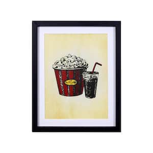 "Movie Po-Piece orn and Soda" Wood Framed Graphic Print Decorative Sign Wall Art Under Glass