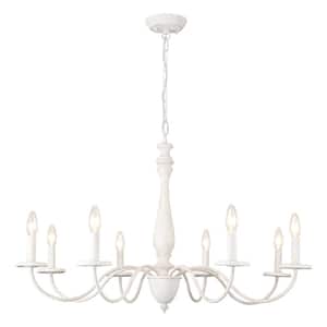Kinzah 8 Light Antique White Classic/Traditional Candle Style Chandelier for Living Room Kitchen Dining Room Bedroom