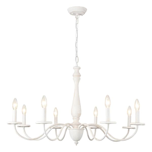 LWYTJO Kinzah 8 Light Antique White Classic/Traditional Candle Style Chandelier for Living Room Kitchen Dining Room Bedroom