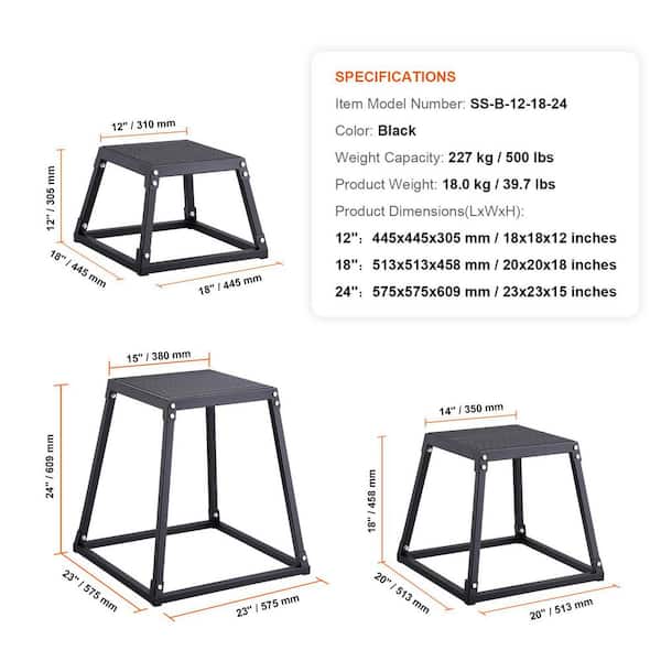 Jump Box For CrossFit OUKIDR Plyometric Box Set - 12/18/24/30 Inch ...