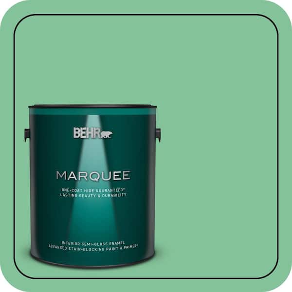 BEHR MARQUEE 1 gal. #P410-4 Willow Hedge One-Coat Hide Semi-Gloss Enamel Interior Paint & Primer