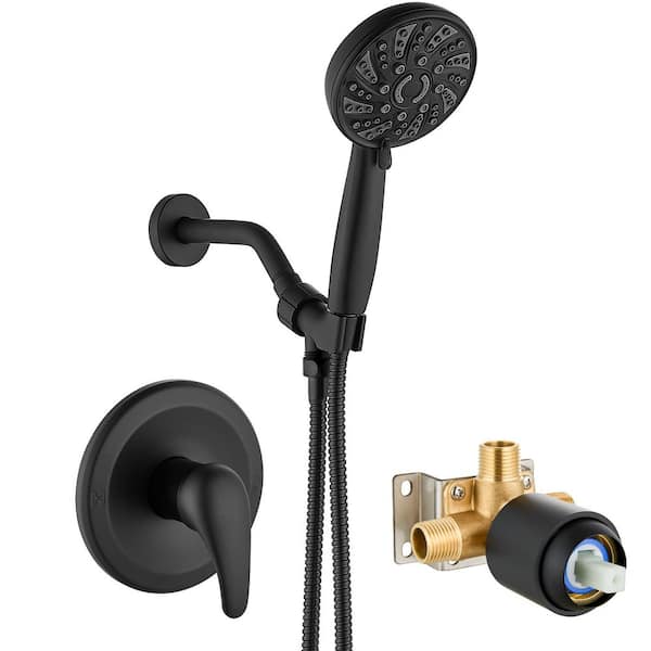 Unbranded Single-Handle Shower Faucet Set Shower Kit Valve Handle Set Shower Trim Kit-6 Modes ABS Handheld Trim Kit Matte Black