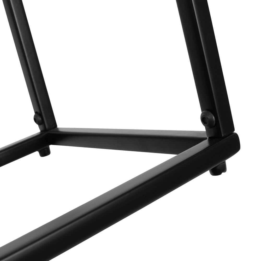 Natural Mango Wood and Black Metal Slim Side Table