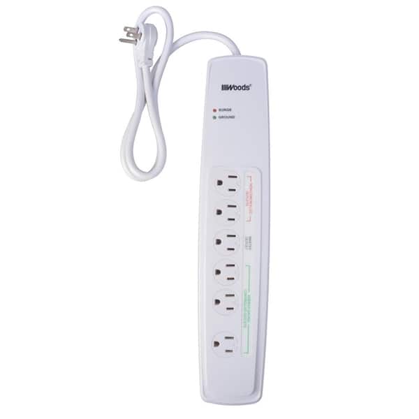 Woods 3 ft. 6-Outlet Energy Saving Surge Protector