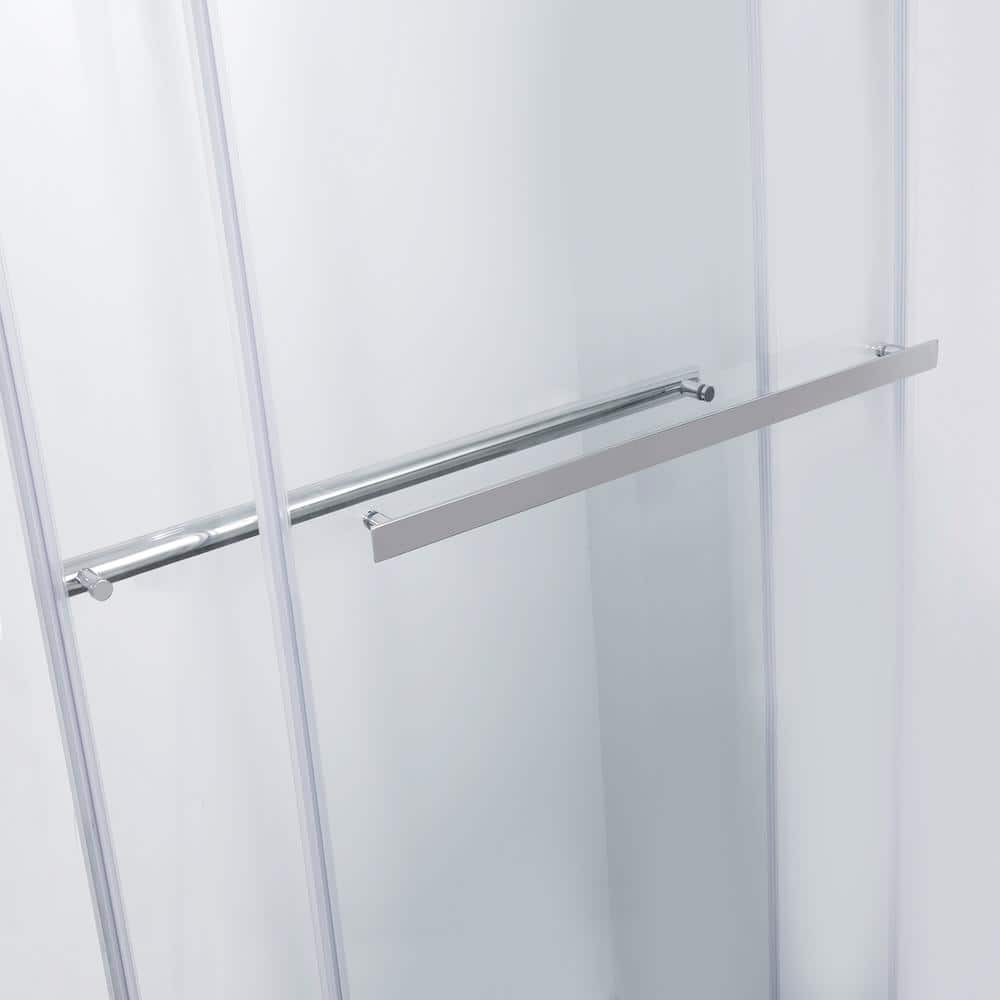 64 x 76 in. Polished Chrome Clear Glass Sliding Shower Door