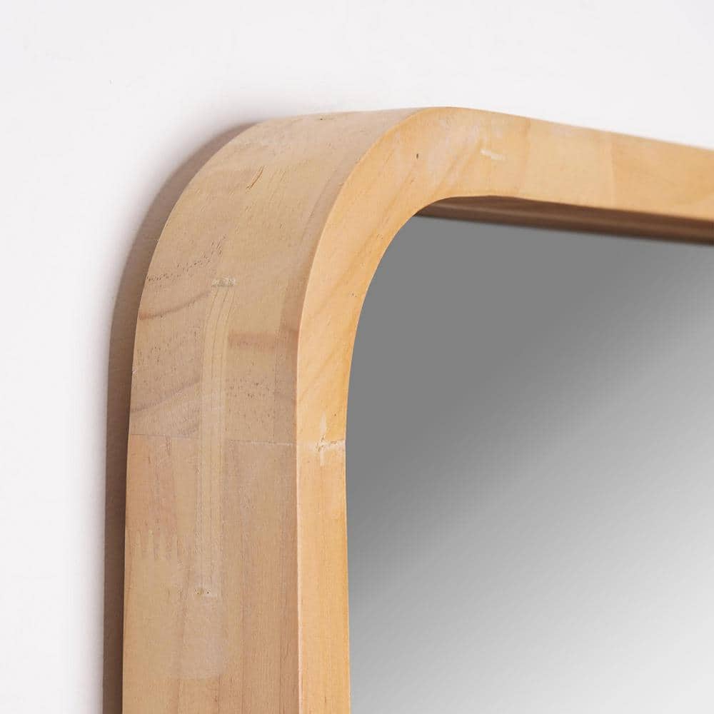 Contemporary Natural Wood Rectangular Wall Mirror 13" x 17.5"