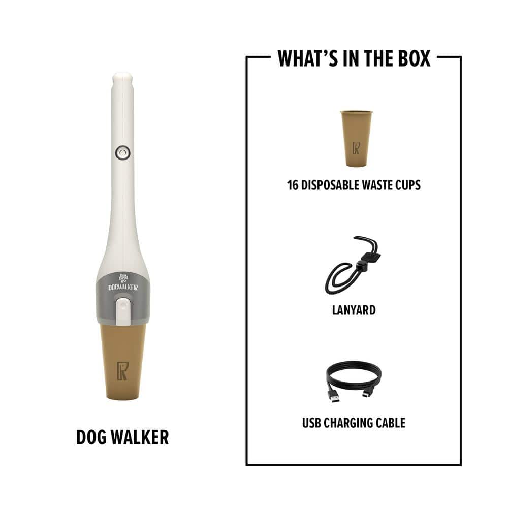 White Cordless Handheld Pet Waste Vacuum with Disposable Cups