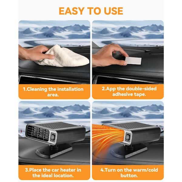 cigarette lighter socket heater Unbranded Portable Electric Car Heater and Cooler, 12V Cigarette Lighter  Plug, 360° Rotatable, Fast 30s Defrost Defogger, 1 Pack 27ISA11461