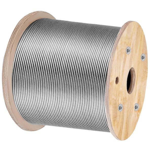 Stainless Steel Cable, 150M/500FT. Cable Railing Transport Wire Rope Cable, 1/8 in. x 500 ft. Stainless Steel Wire Rope