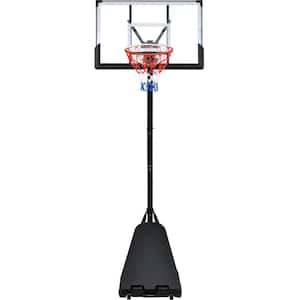 Portable Basketball Hoop Basketball System 57.12 in. to 120 in. Height Adjustment, LED Basketball Hoop Lights