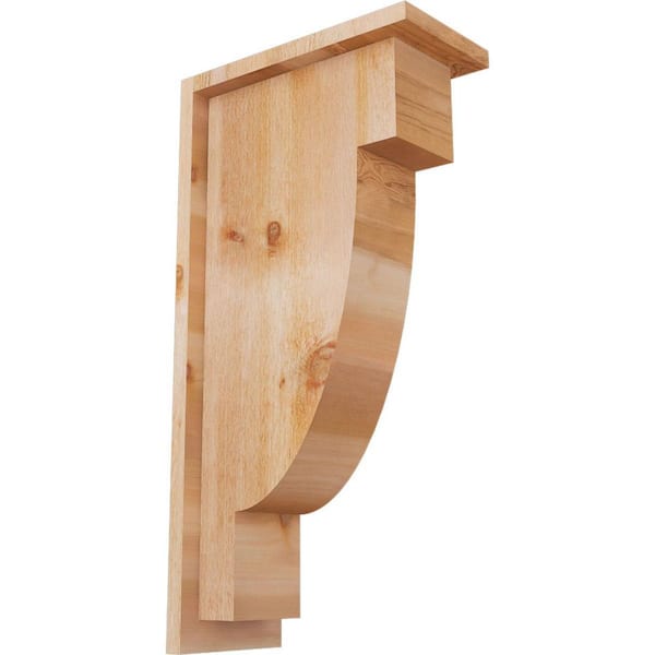 Ekena Millwork 6 in. x 12 in. x 24 in. Western Red Cedar Alpine Rough Sawn Corbel with Backplate
