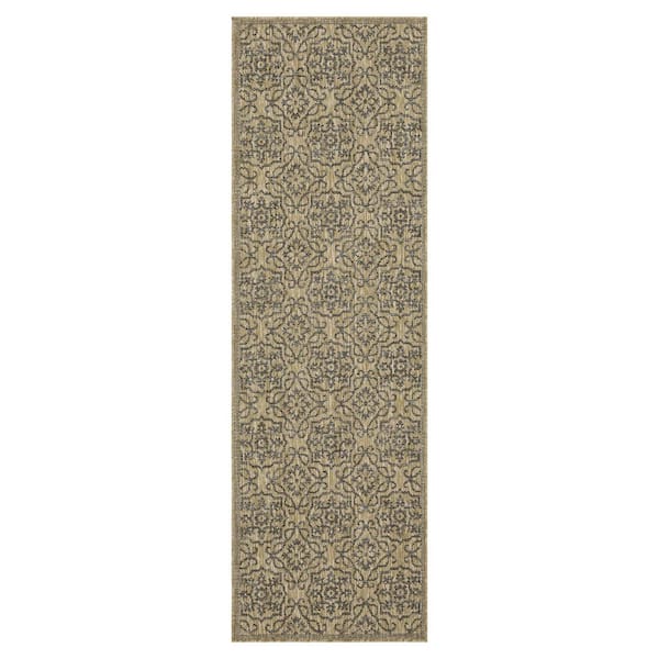 PLAYA RUG Eliza Jute and Black 2 ft. x 8 ft. Indoor/Outdoor Area Rug