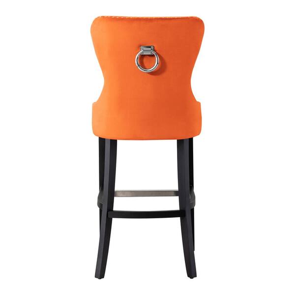 Orange leather stool discount