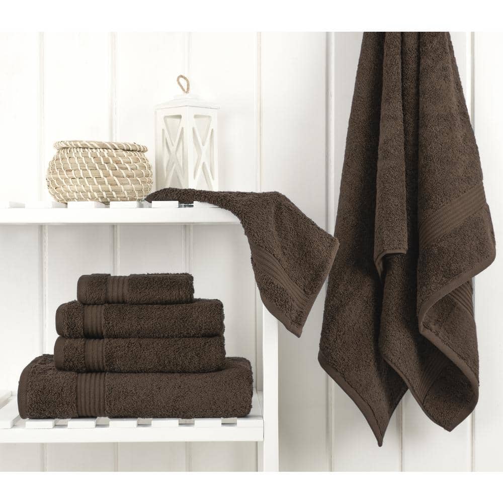 Luxury Brown Turkish Cotton 6-Piece Towel Set