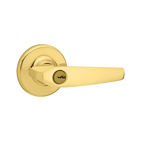 Kwikset Delta Polished Brass Keyed Entry Door Handle with Pin & Tumbler ...