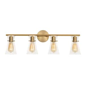 Amanda 11 in. 4-Light Satin Brass LED Vanity Light