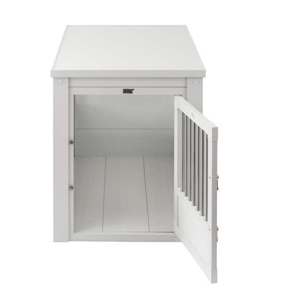 New Age Pet ECOFLEX Dog Crate End Table - Antique White Large