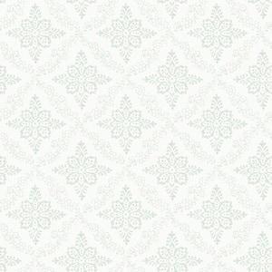 Wynonna Teal Geometric Floral Teal Wallpaper Sample