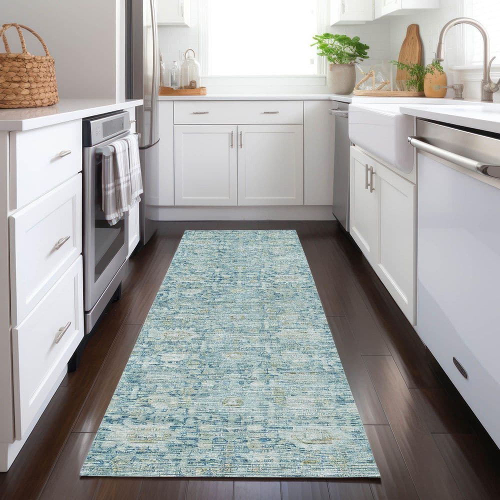Chantille Machine Washable Indoor/Outdoor Abstract ACN1774 Blue 2 ft. 3 in. x 7 ft. 6 in. Runner Rug price history on PriceWatchPro
