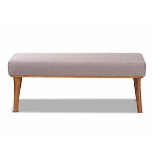 Odessa Grey and walnut brown Dining Bench