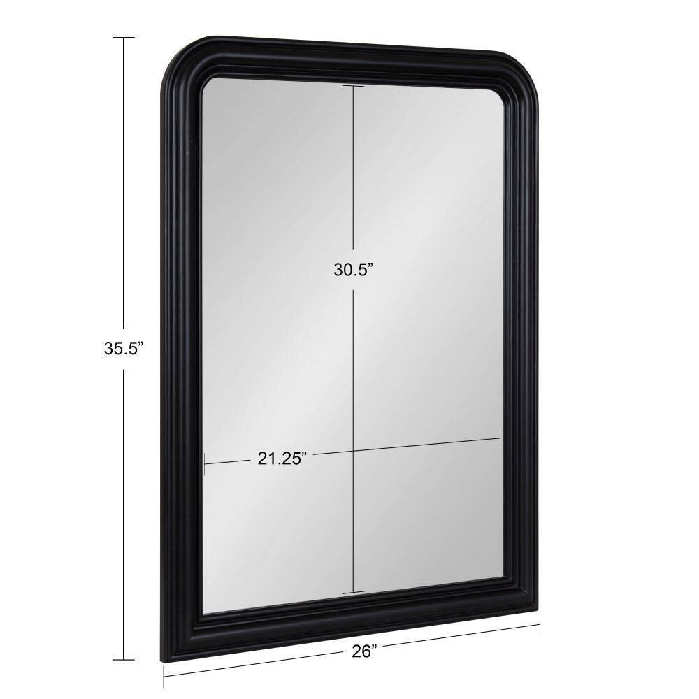 Elegant Arch Black Wooden 26x36 Bathroom Vanity Mirror