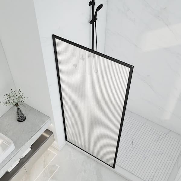 ANZZI Welle 34 in. W x 74 in. H Fixed Framed Shower Door in Matte